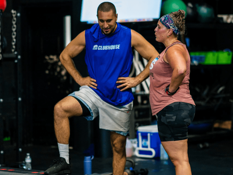Coach checking in with client